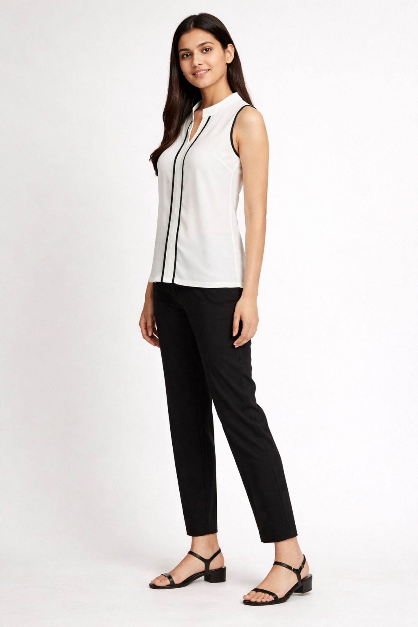 Elegant Off-White Sleeveless Top for Women