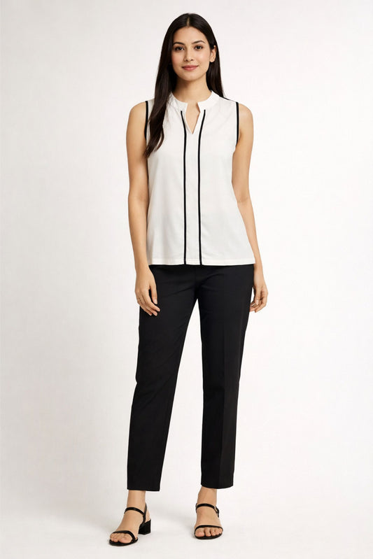 Elegant Off-White Sleeveless Top for Women