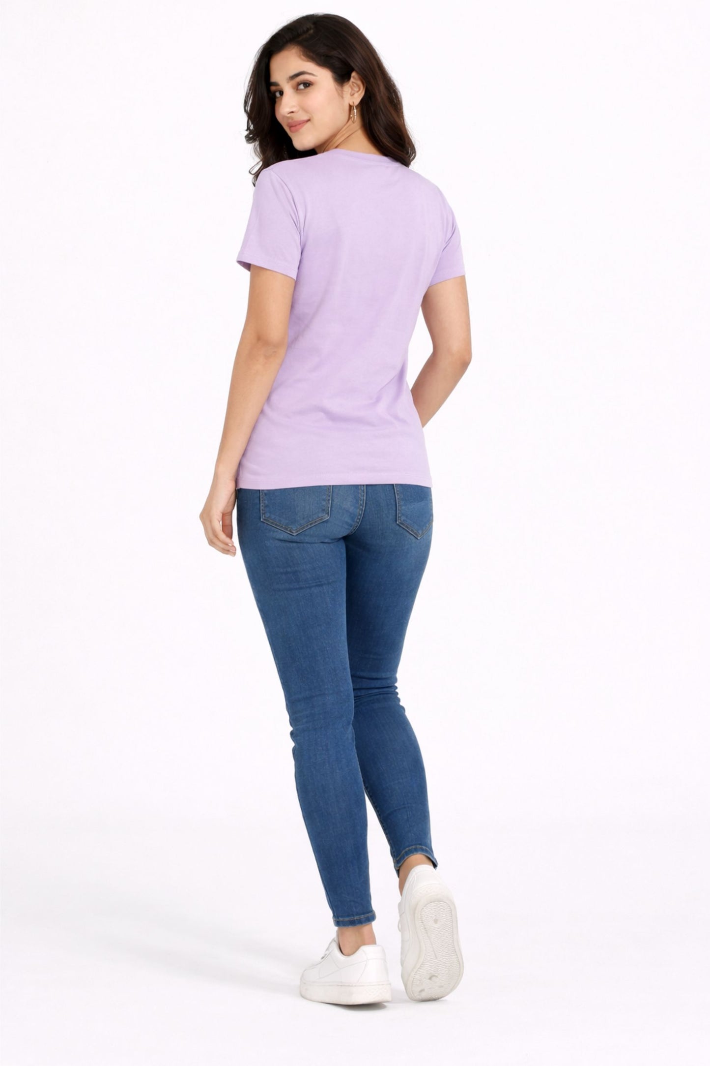 Women’s Lavender Minnie Print Cotton T-Shirt