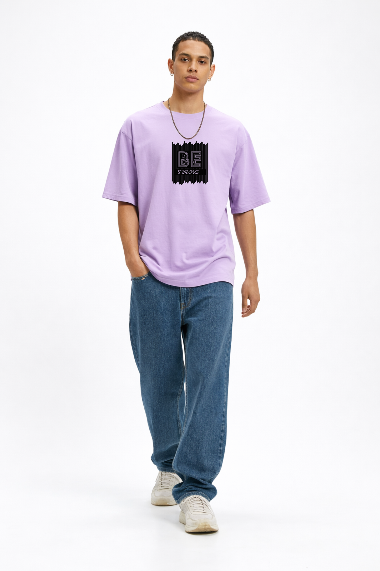 Neaks Fashion – BE STRONG Oversized Lavender T-Shirt