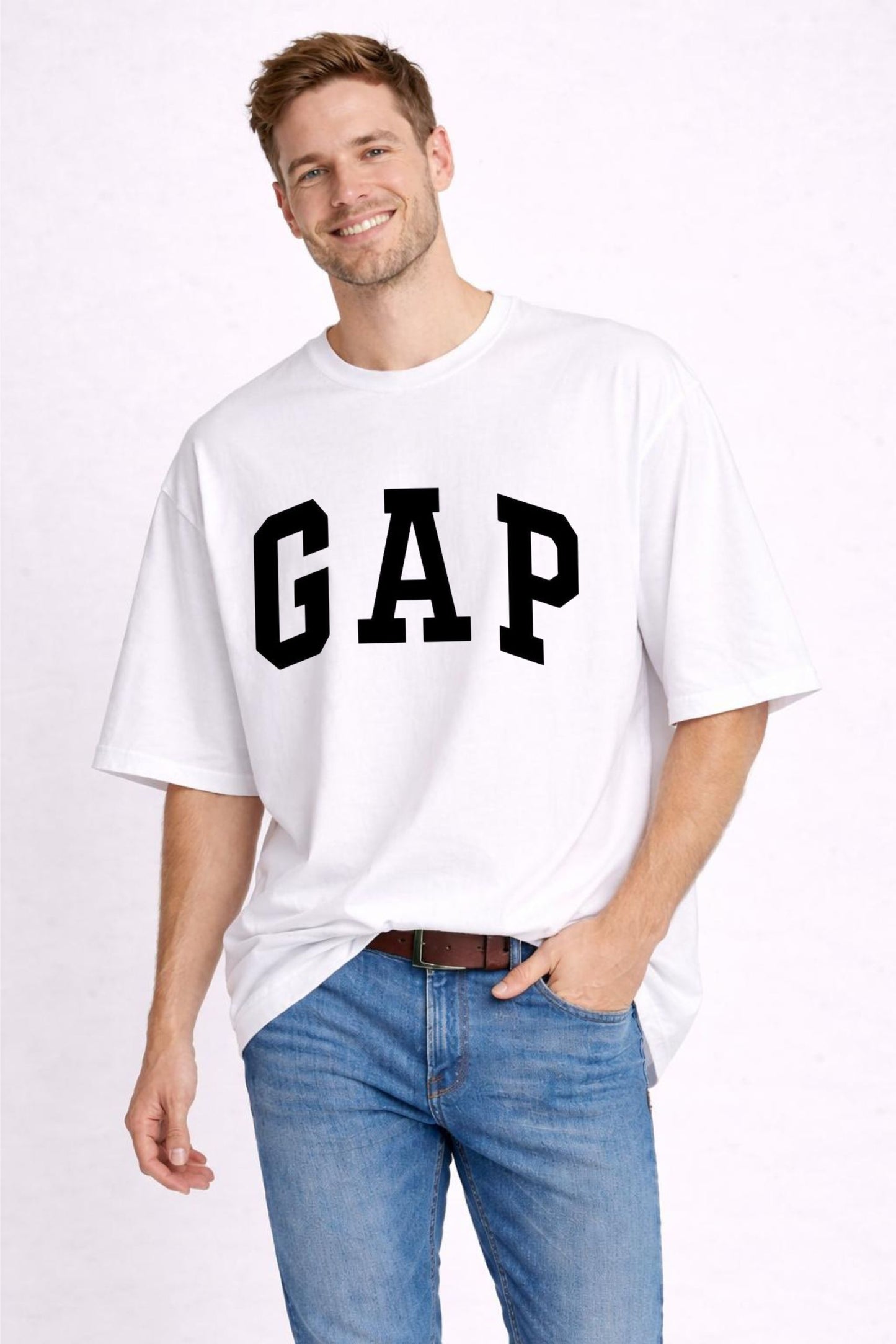 Oversize White Printed T-Shirt