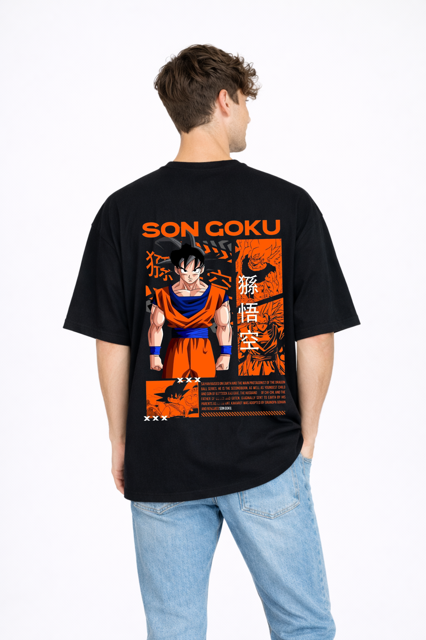 Dragon Hero Son Goku Oversized Black Graphic T-Shirt