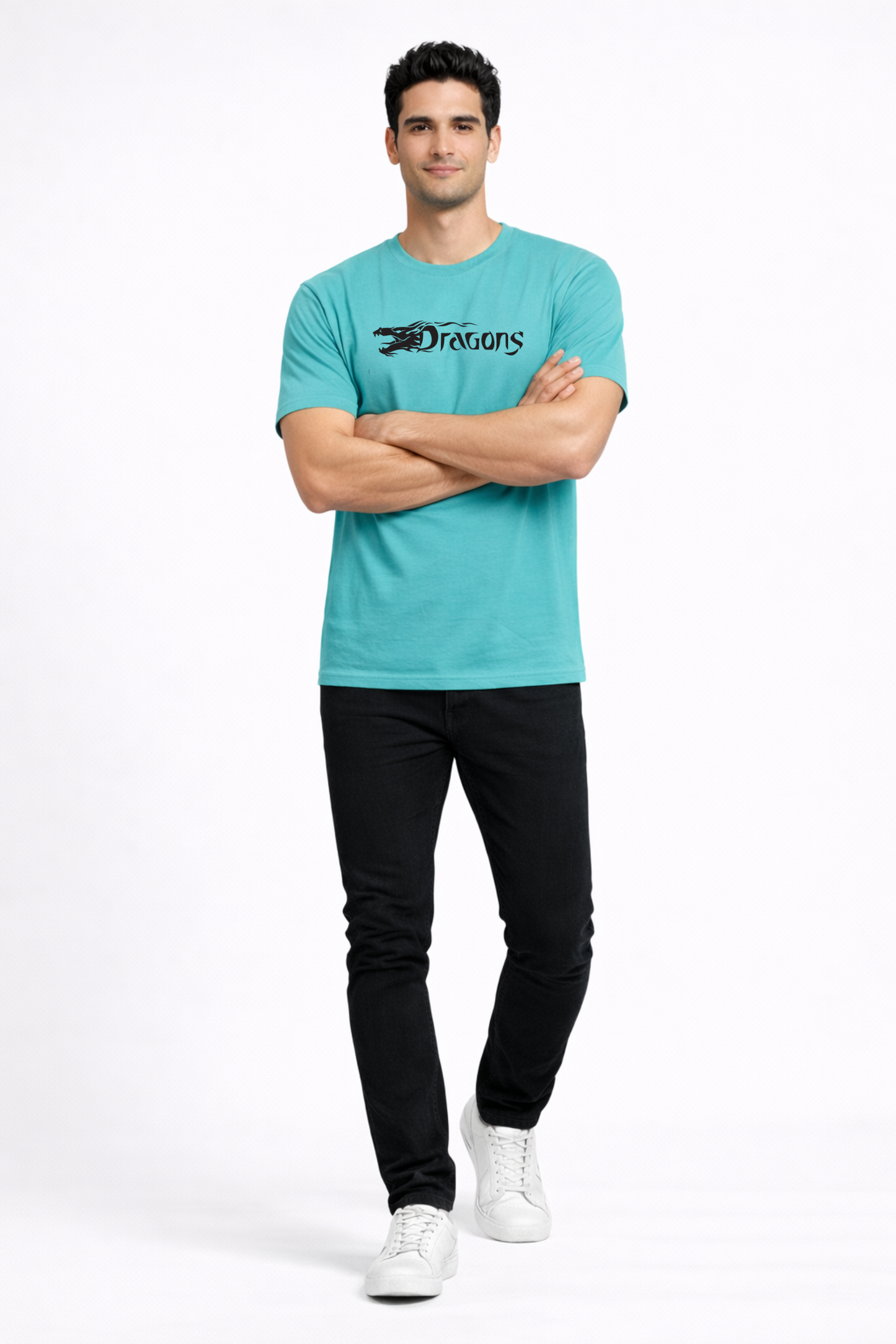 Dragons Graphic Printed Cotton T-Shirt