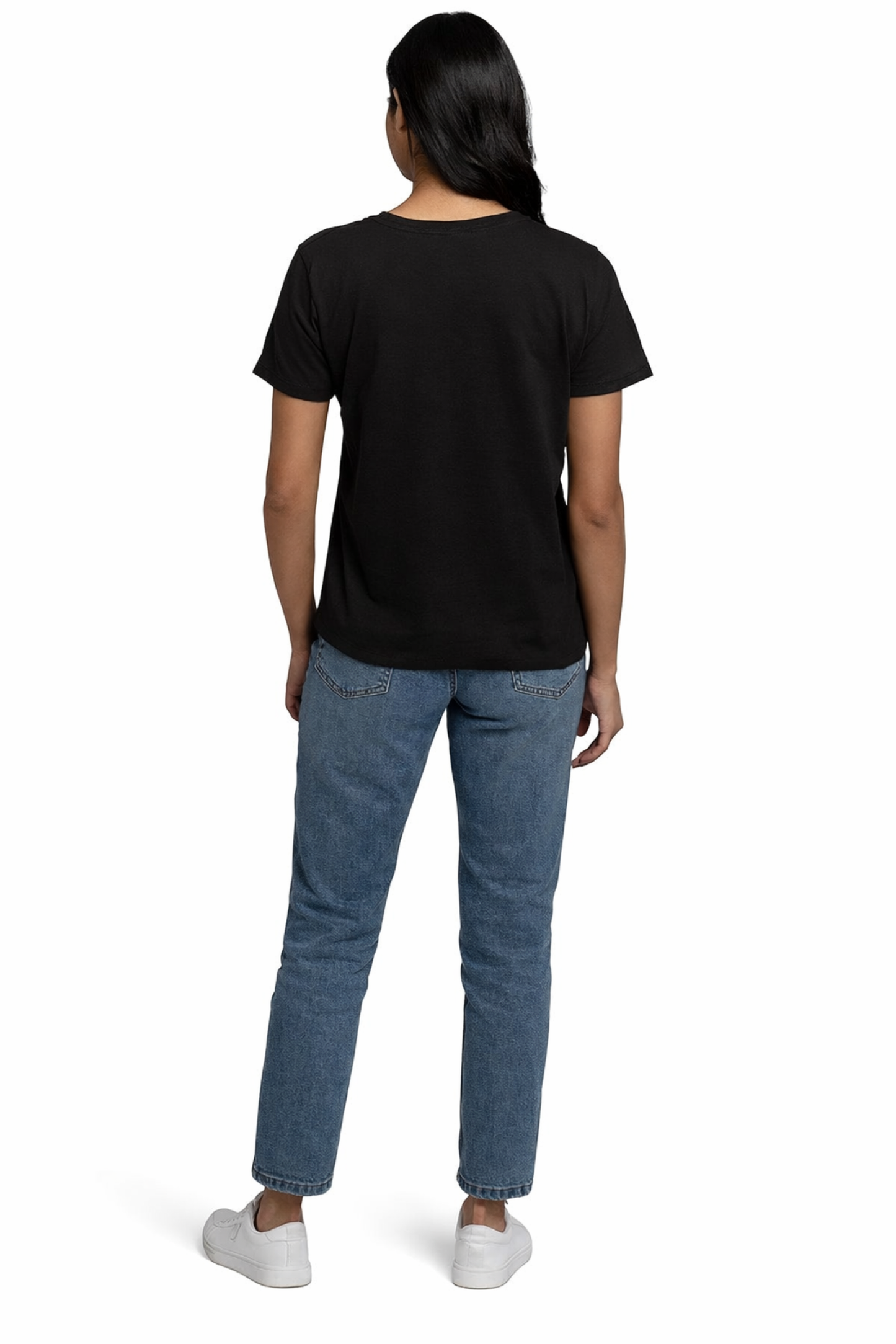Women’s Black Regular Fit T-Shirt – “VIBES” Graphic Print