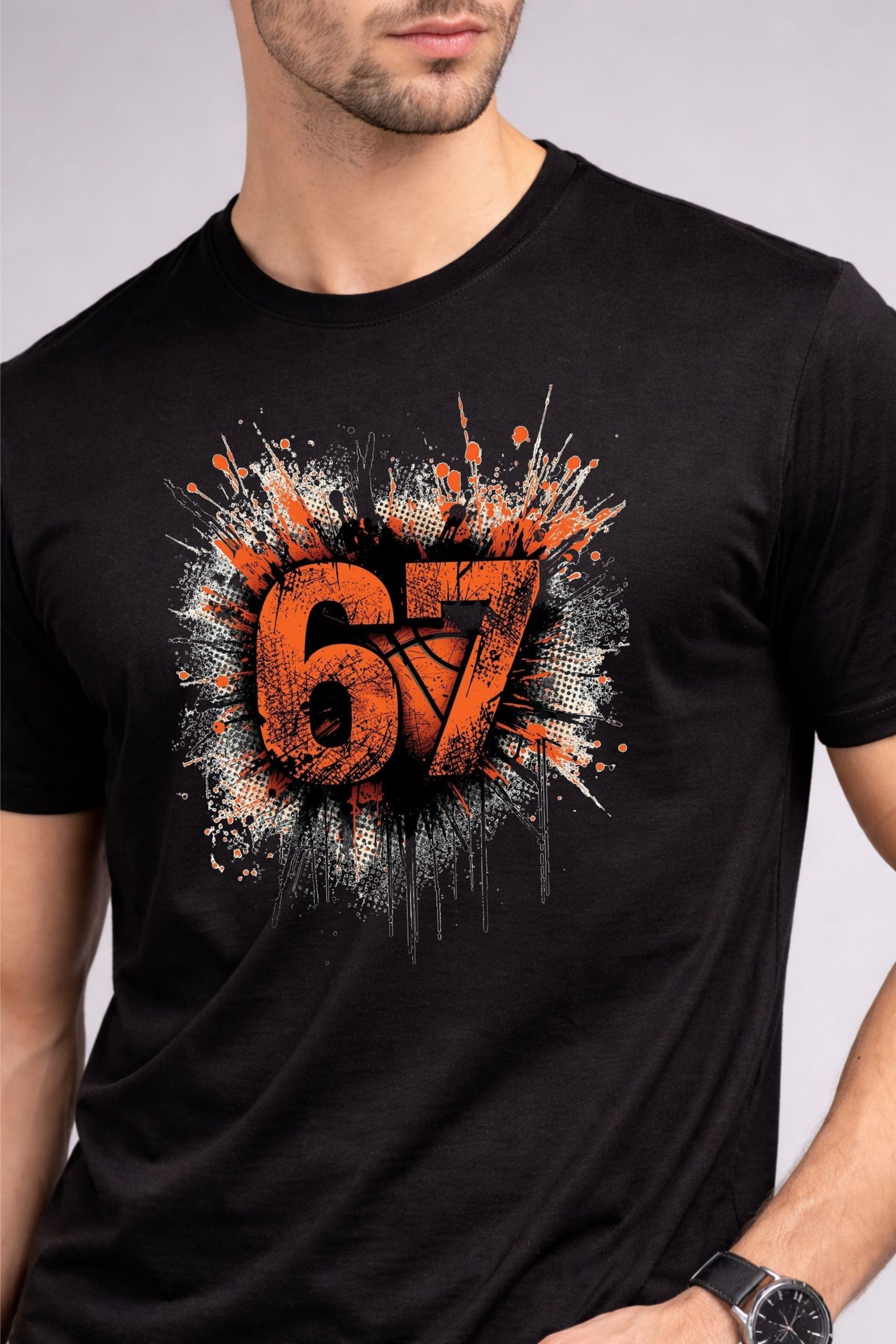Black Graphic Print Regular Fit T-Shirt
