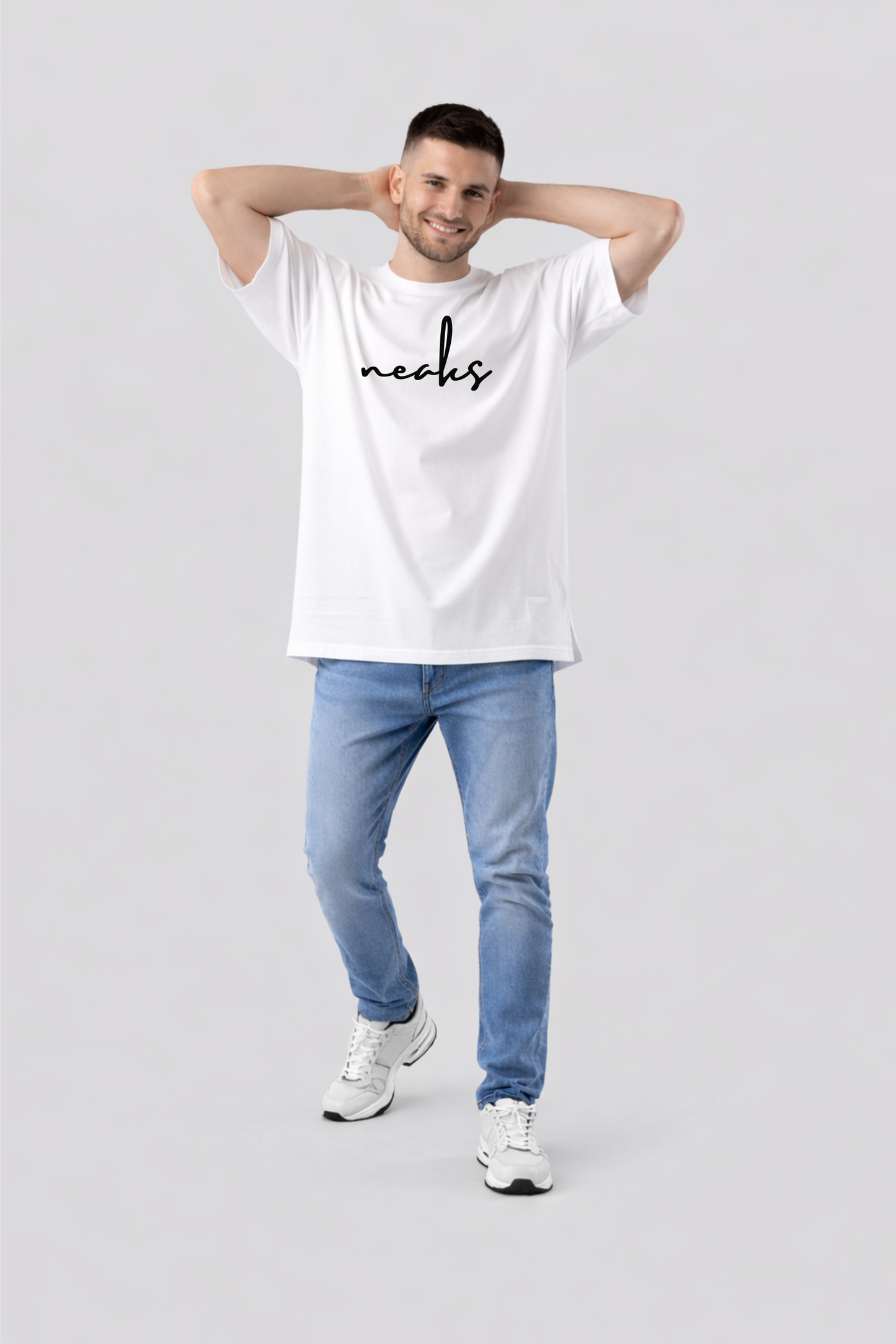 NEAKS White Oversized Logo T-Shirt