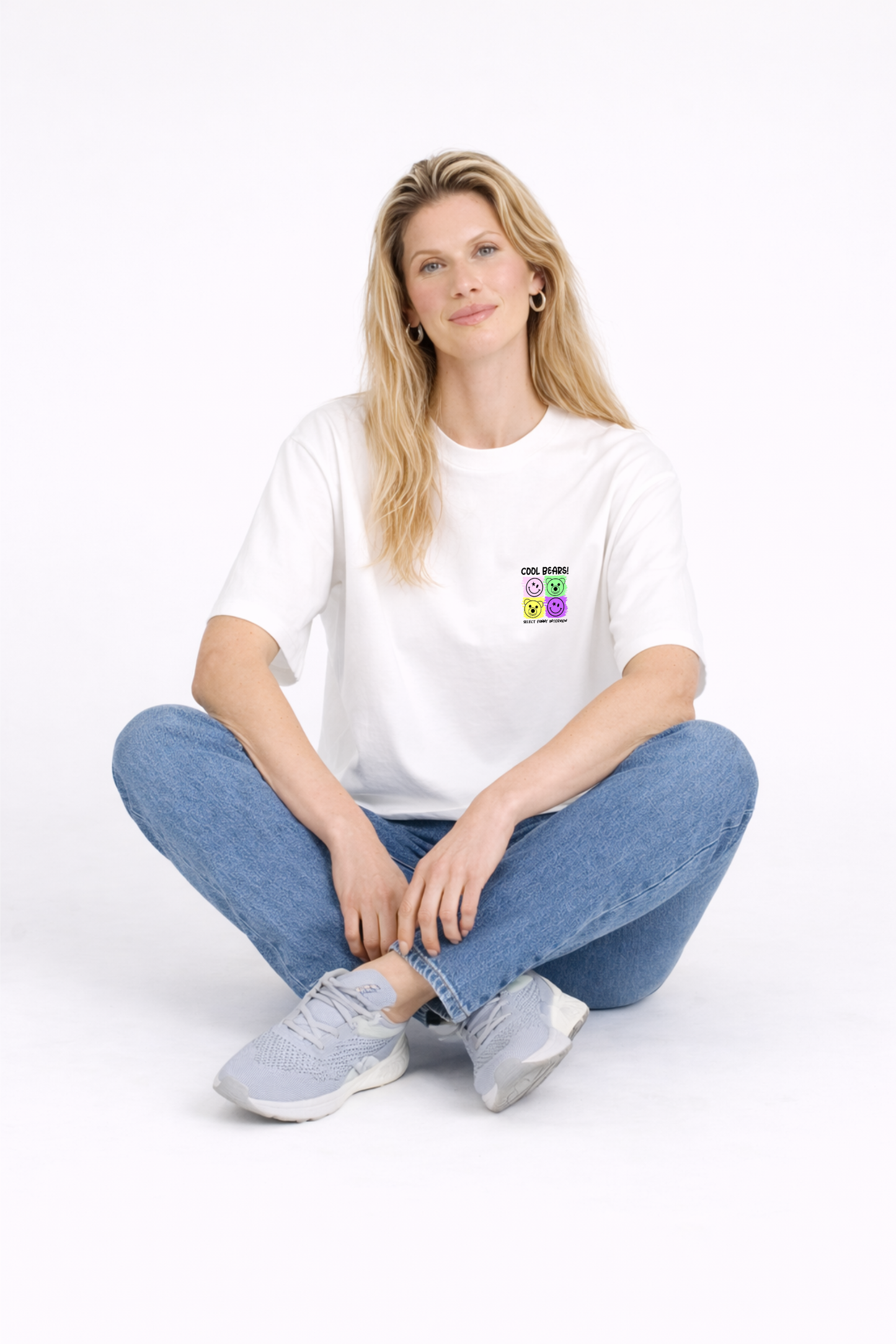 Cool Bears Printed Oversized Cotton T-Shirt for Women