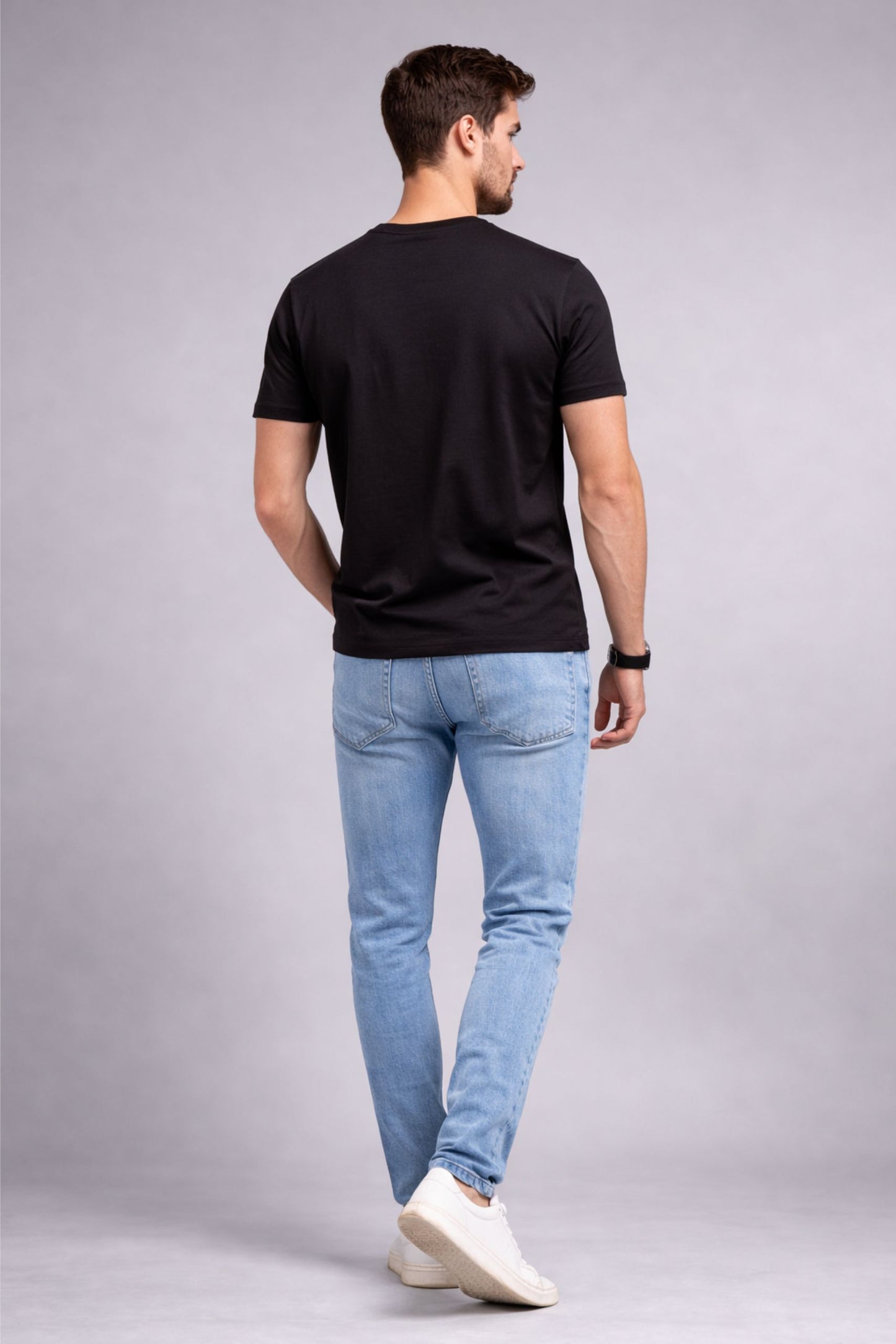 Black Typography Printed Cotton T-Shirt