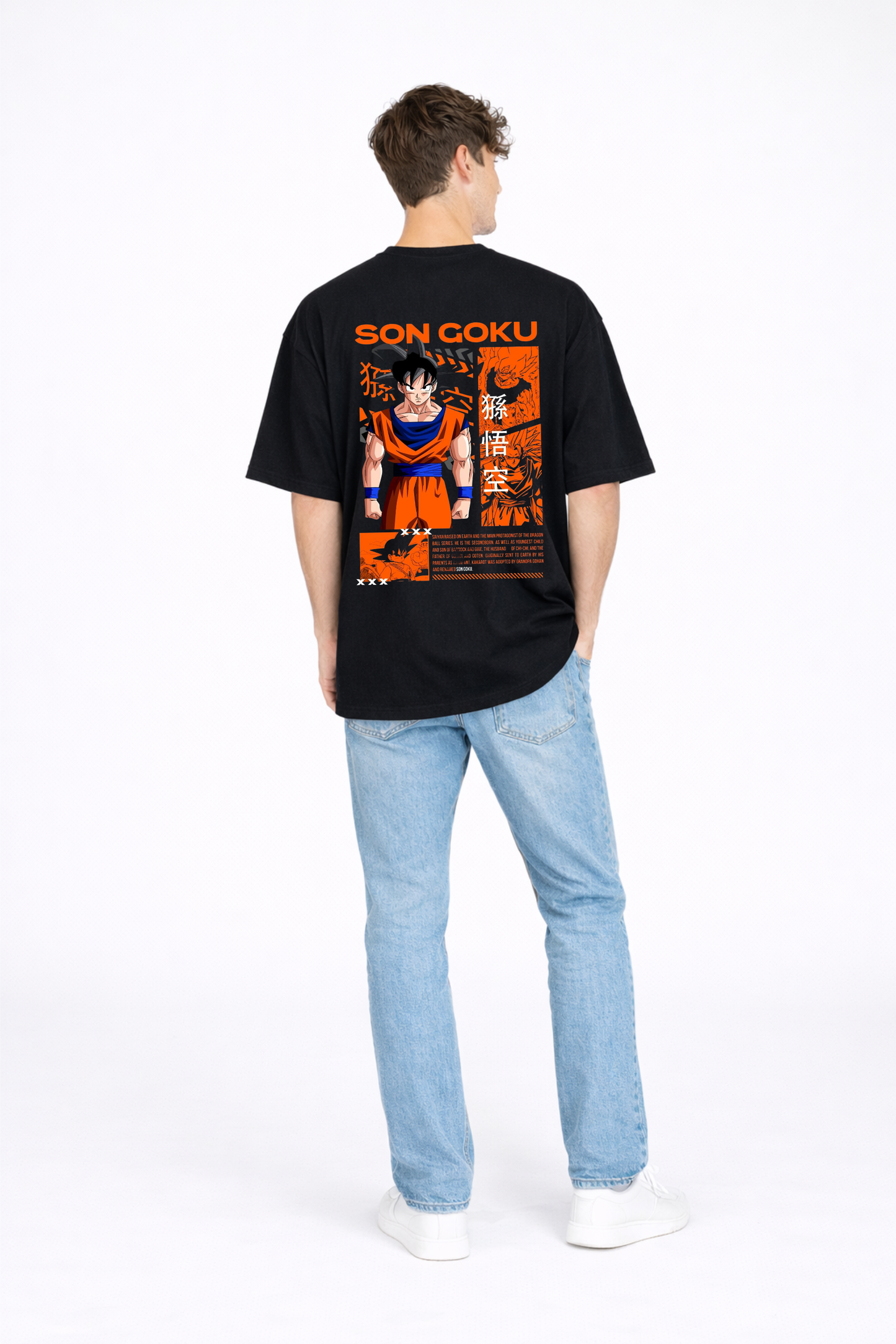 Dragon Hero Son Goku Oversized Black Graphic T-Shirt