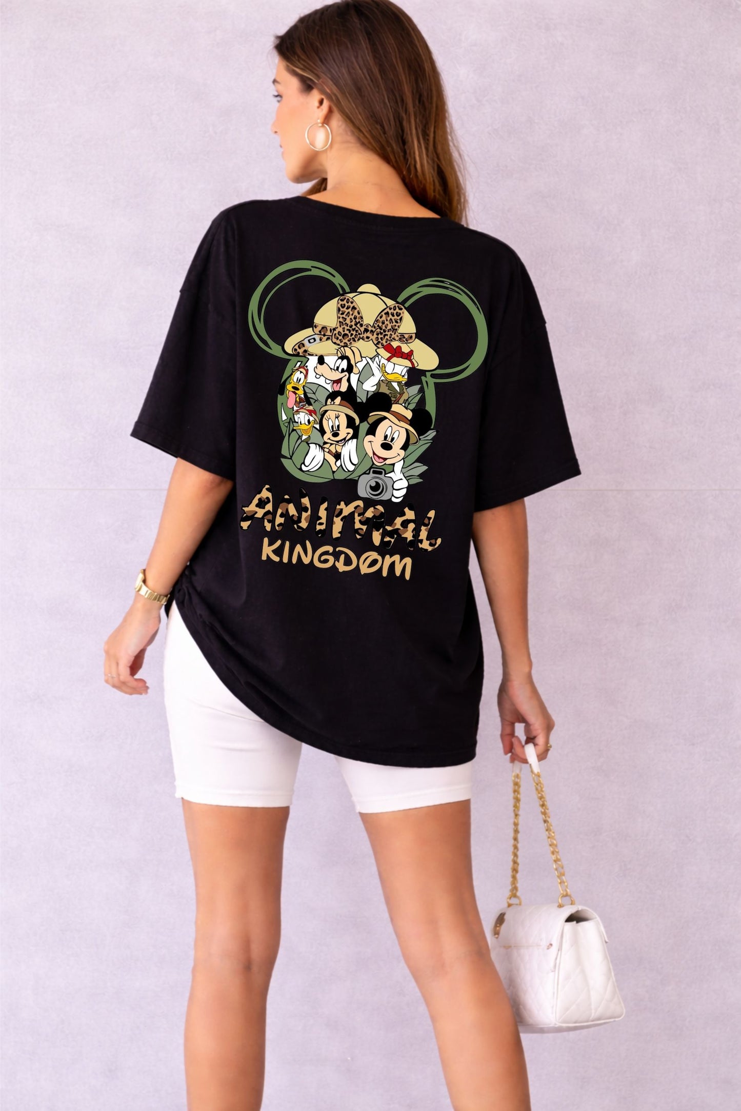 Women’s Black Oversized T-Shirt with Minimal Heart Print