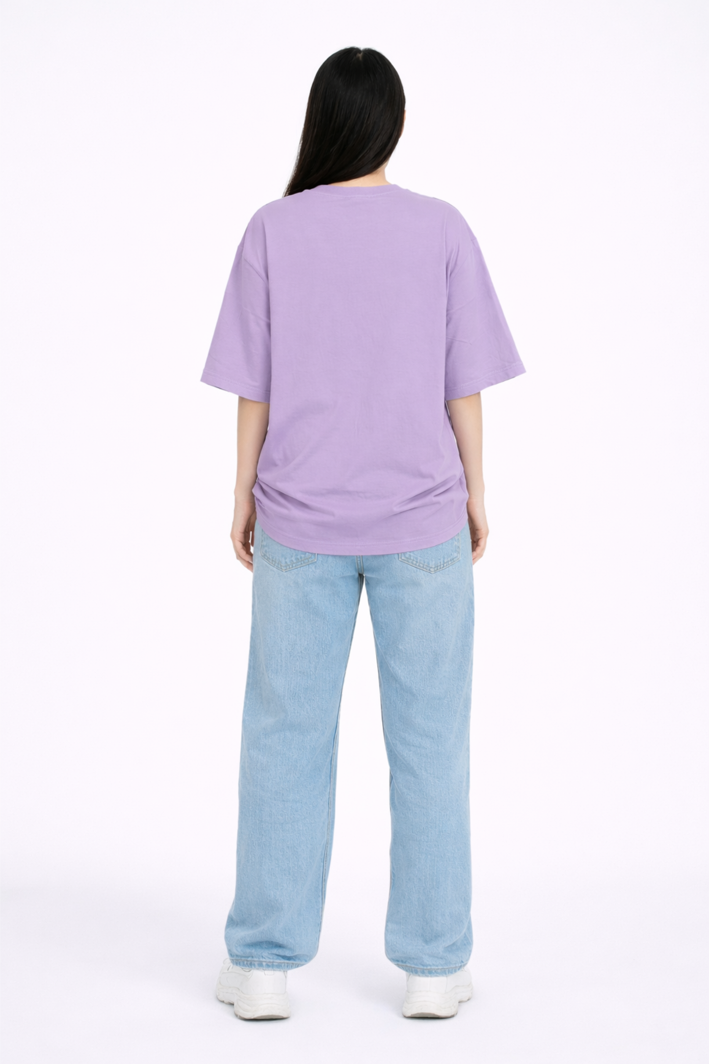 Lavender Oversized T-Shirt for Women – Everyday Mood Cartoon Print