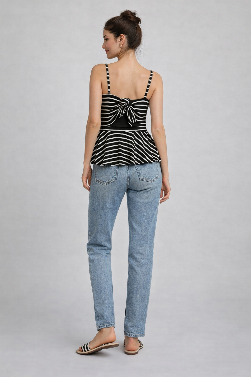 Striped Peplum Camisole Top