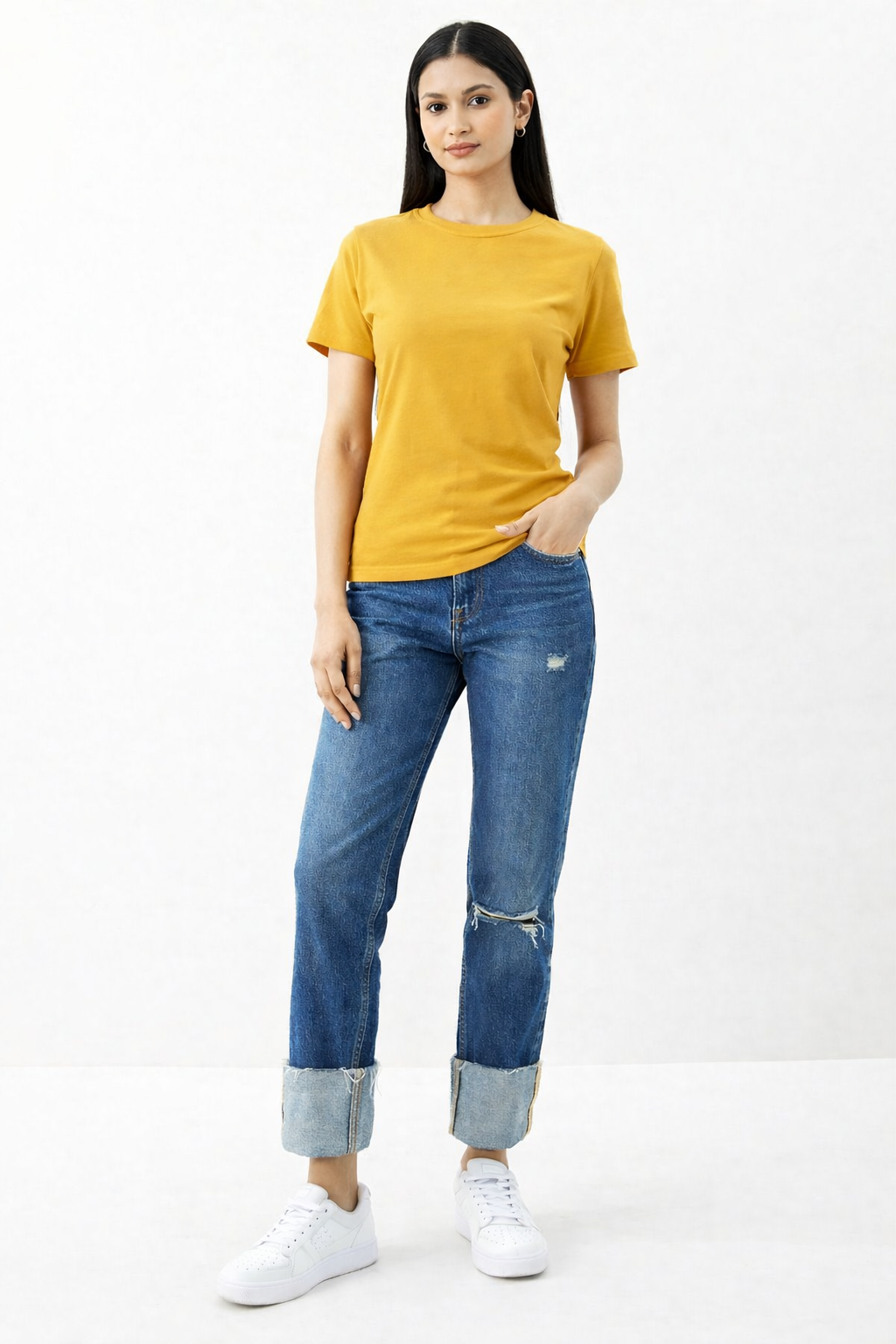 Classic Mustard Yellow Cotton T-Shirt