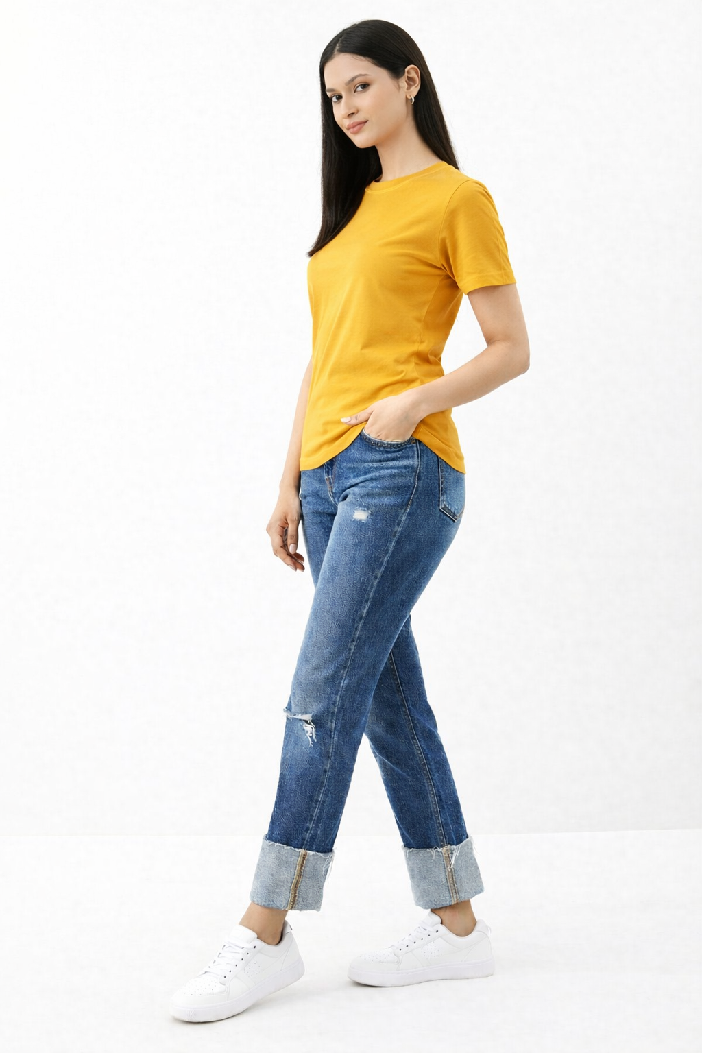 Classic Mustard Yellow Cotton T-Shirt