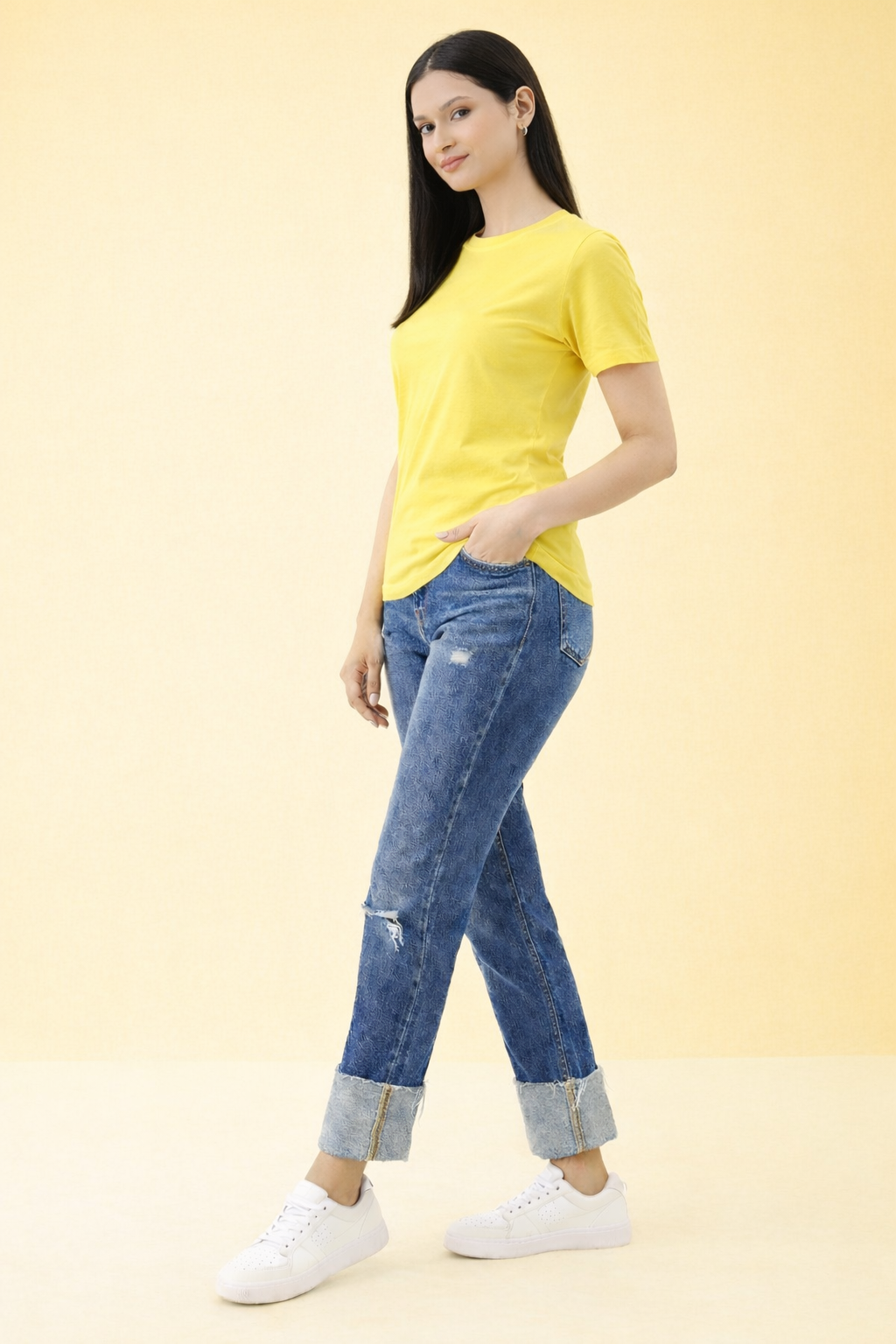 Classic Lemon Yellow Cotton T-Shirt