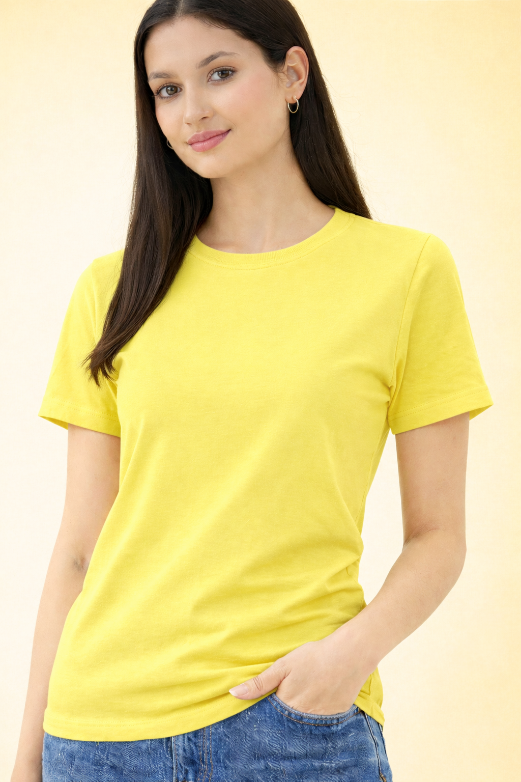 Classic Lemon Yellow Cotton T-Shirt