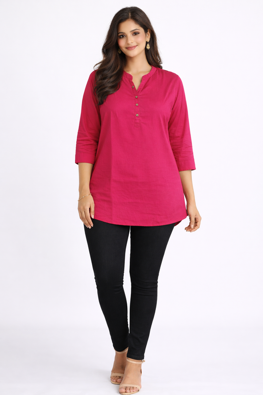 Solid Pink Straight Top