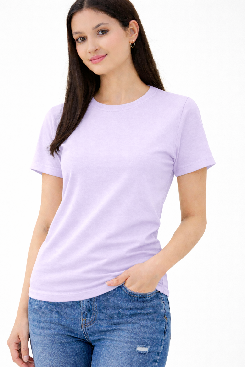 Classic Light Purple Cotton T-Shirt