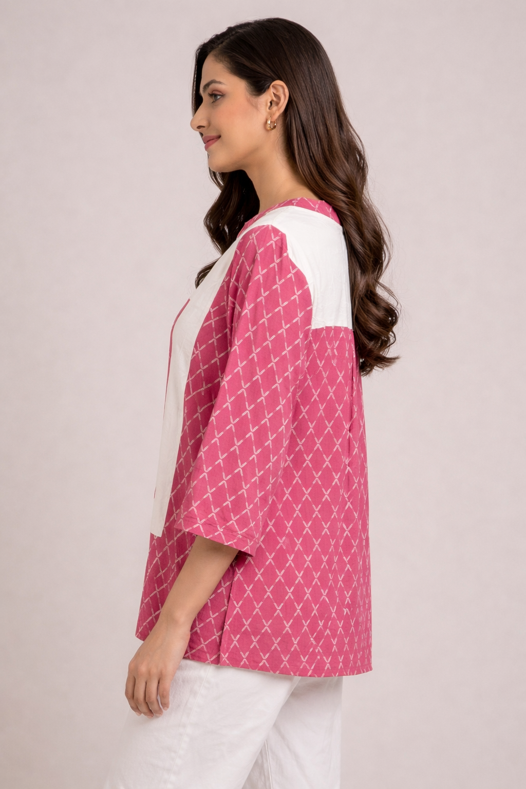 Pink Floral Printed Casual Top