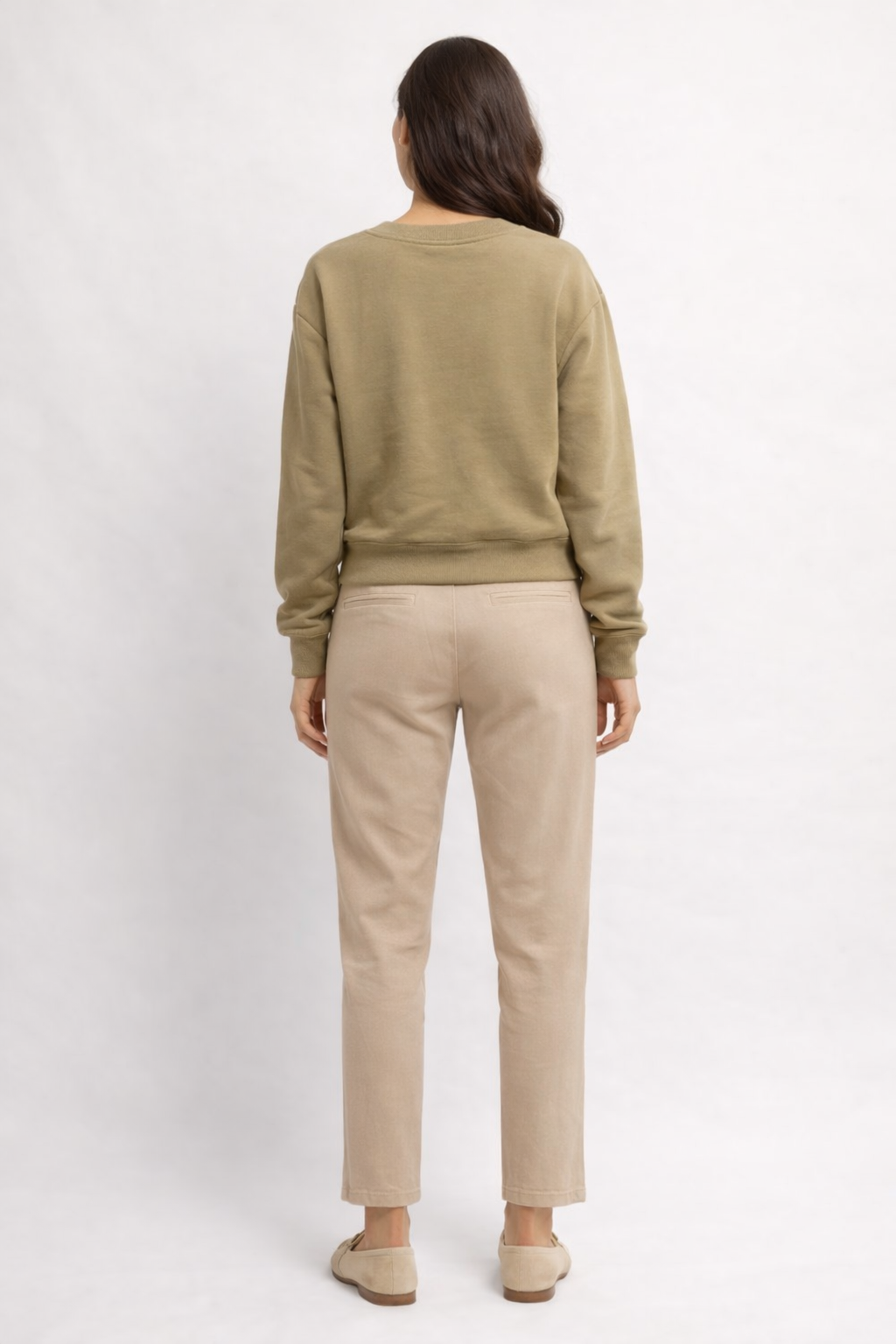 Beige Crew Neck Sweatshirt