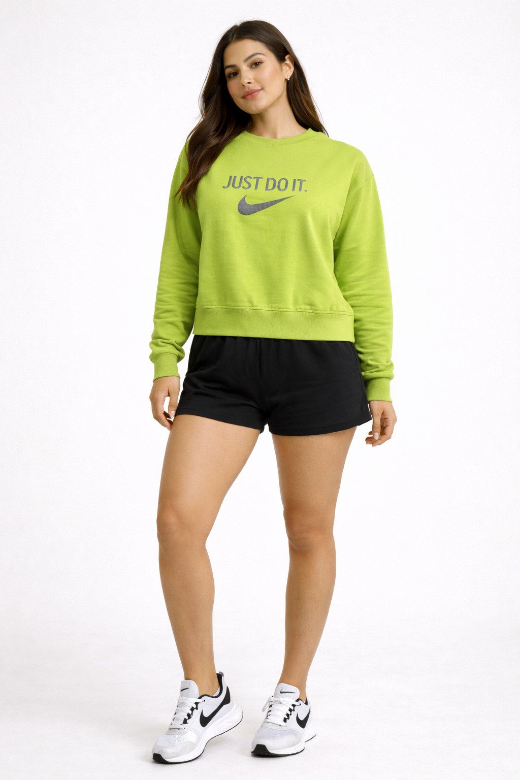 Motivational Slogan Printed Sweatshirt – Lime Green