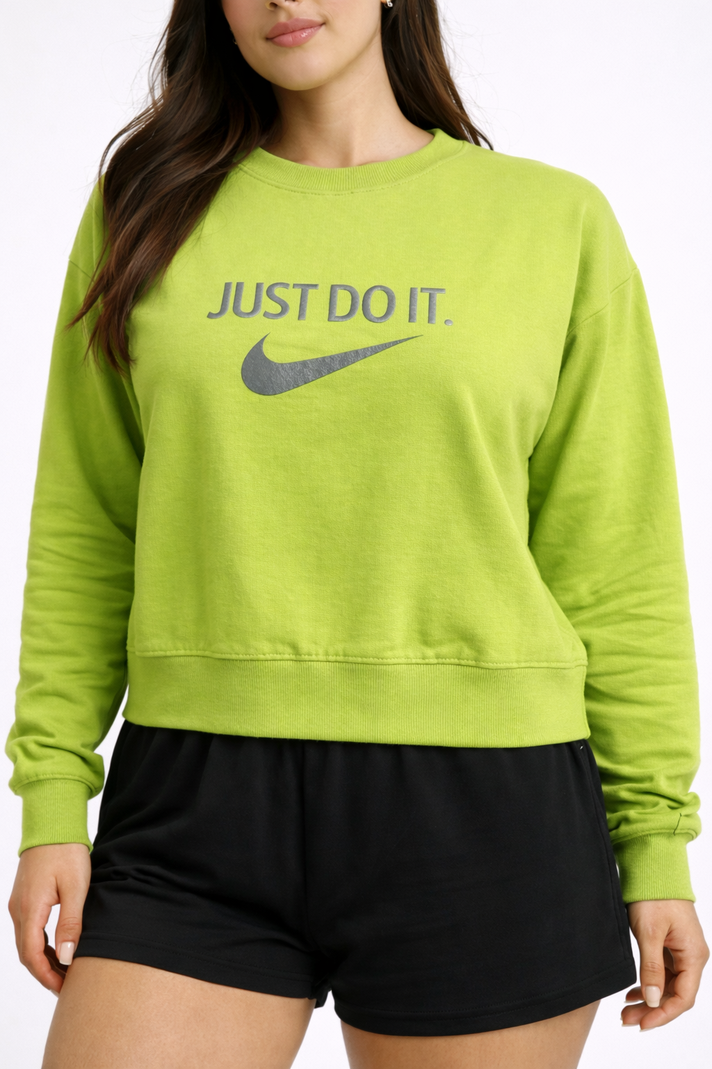 Motivational Slogan Printed Sweatshirt – Lime Green