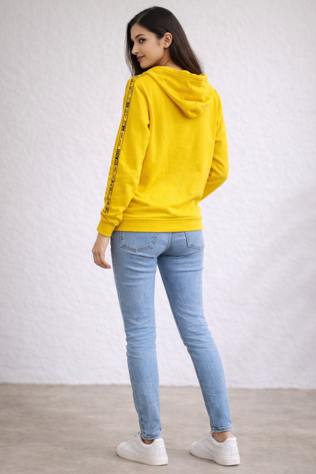 Faith Over Fear Printed Hoodie – Mustard Yellow