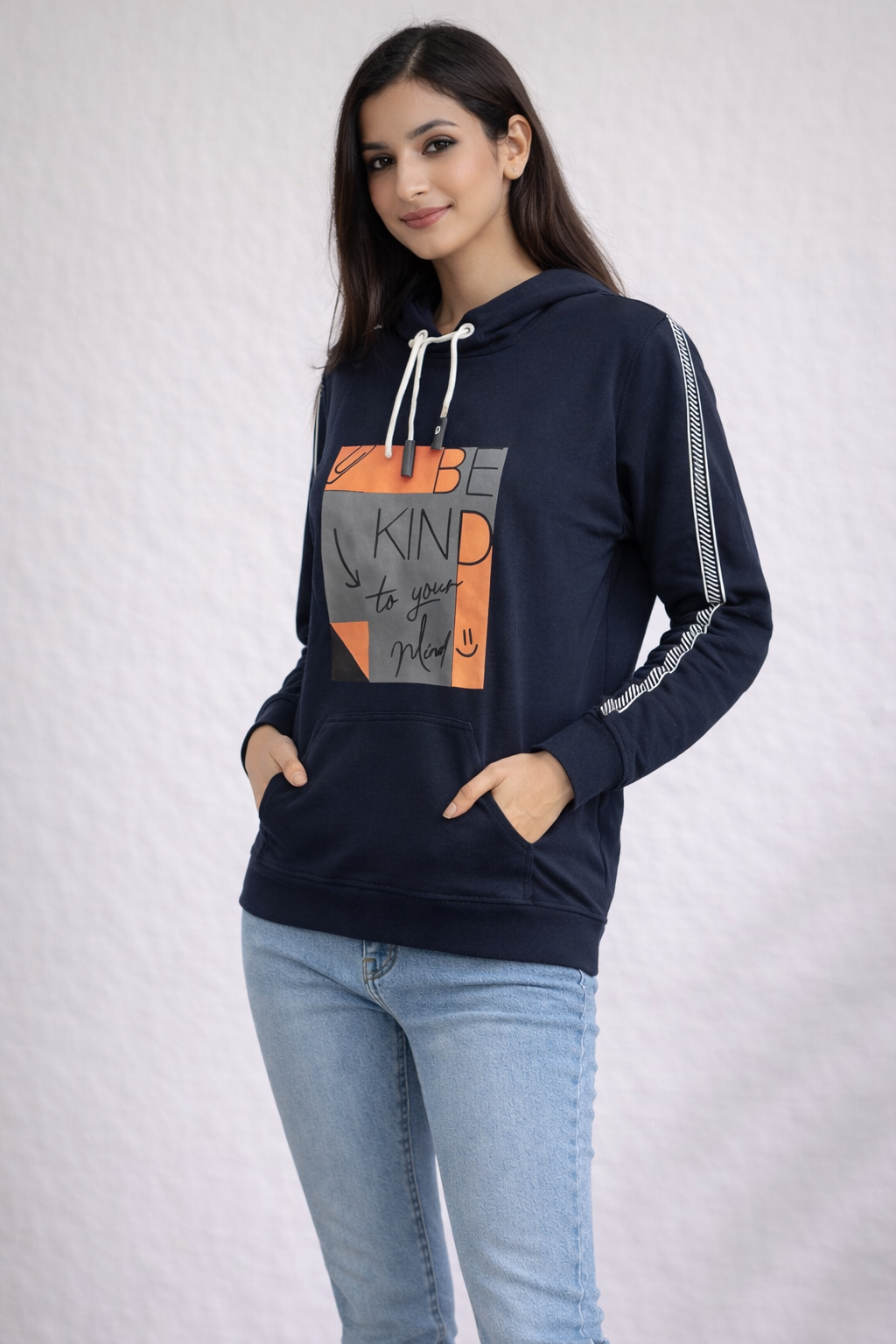 Be Kind Graphic Hoodie – Navy Blue