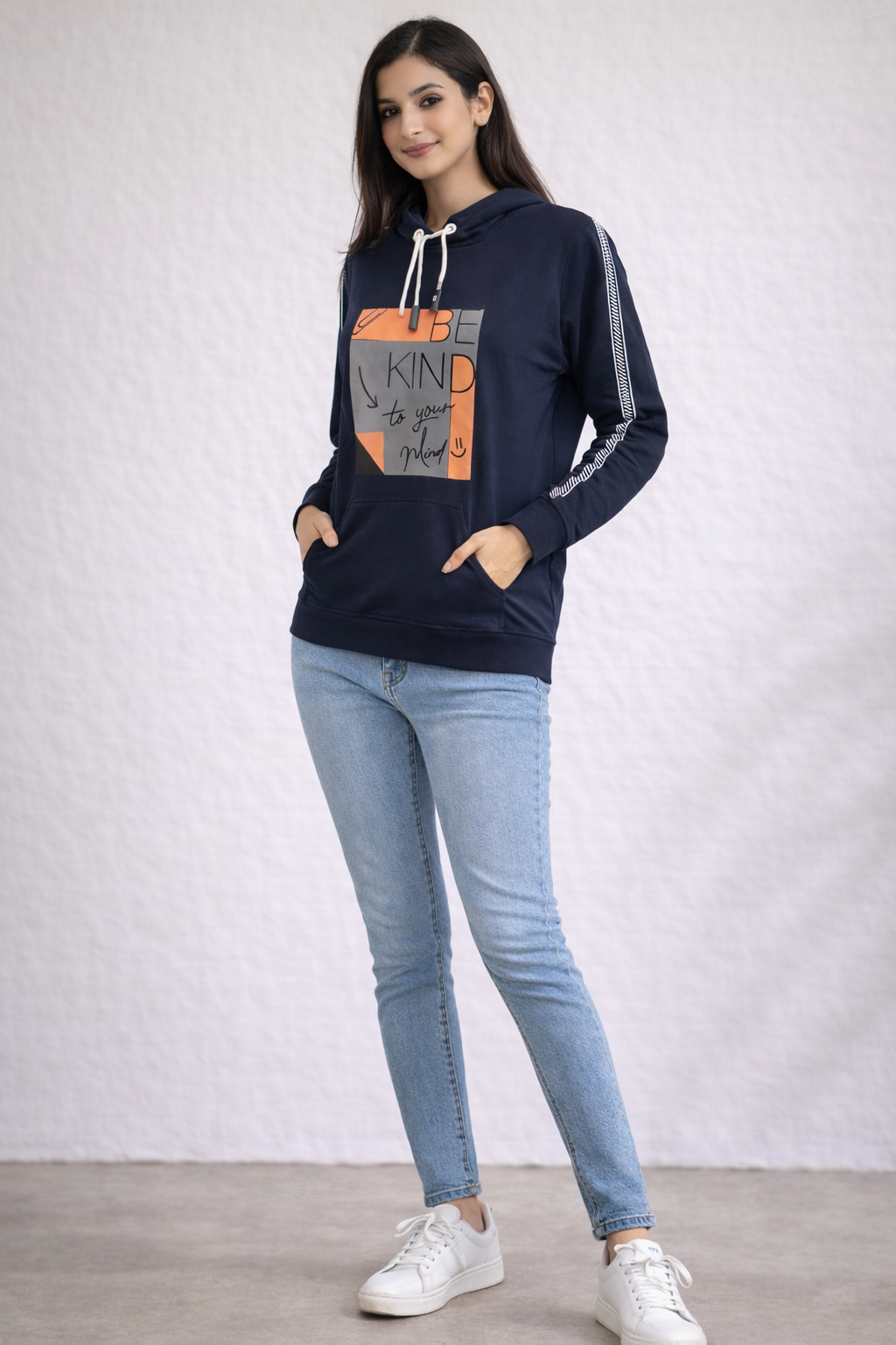 Be Kind Graphic Hoodie – Navy Blue