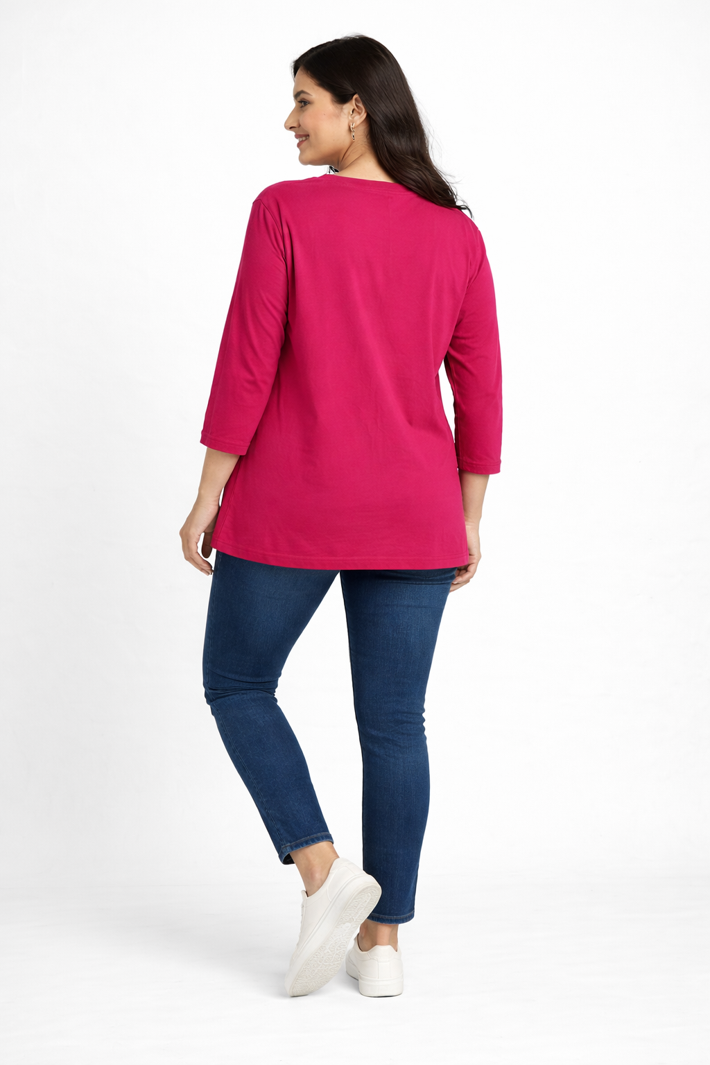 Magenta Graphic Print Casual T-shirt