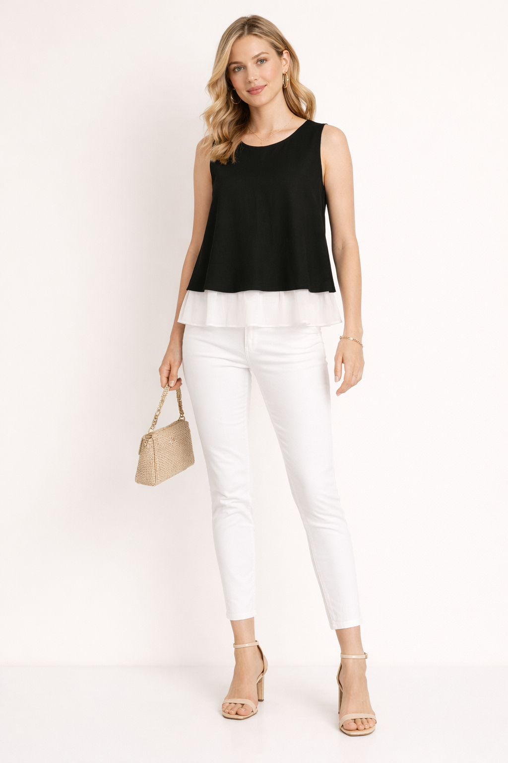 Elegant Black Layered Sleeveless Top