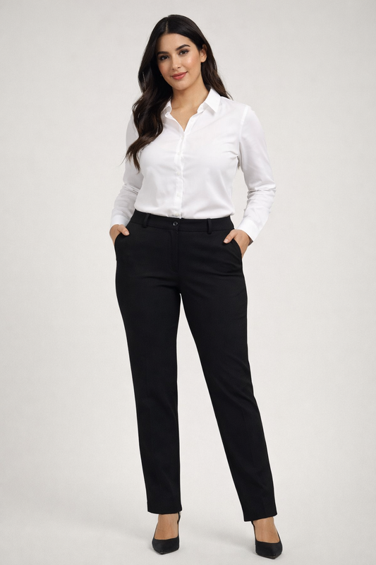 Women’s Black Formal Straight Fit Pants