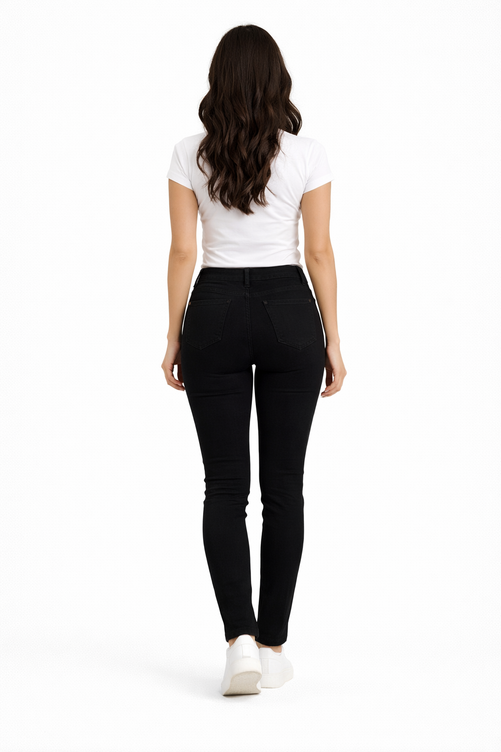 Black Straight Fit High Waist Denim Jeans
