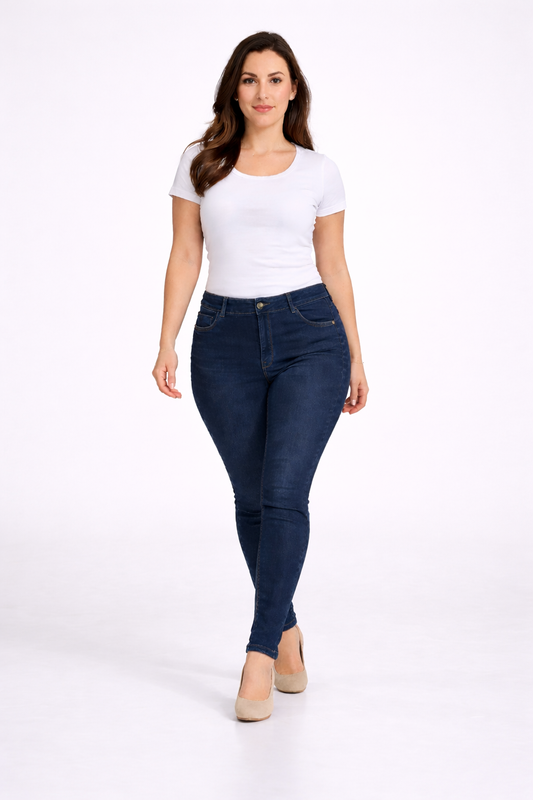 Dark Blue High Rise Skinny Fit Stretchable Denim Jeans