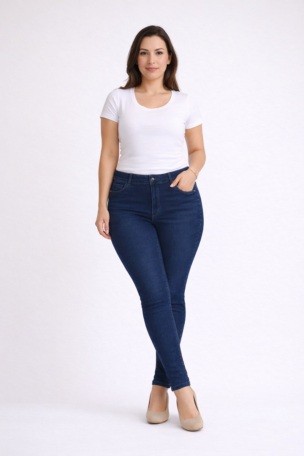 Dark Blue High Rise Skinny Fit Stretchable Denim Jeans