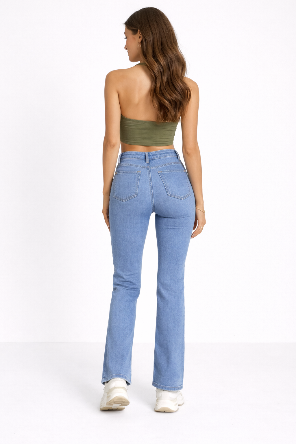 Light Blue High Waist Wide Leg Denim Jeans
