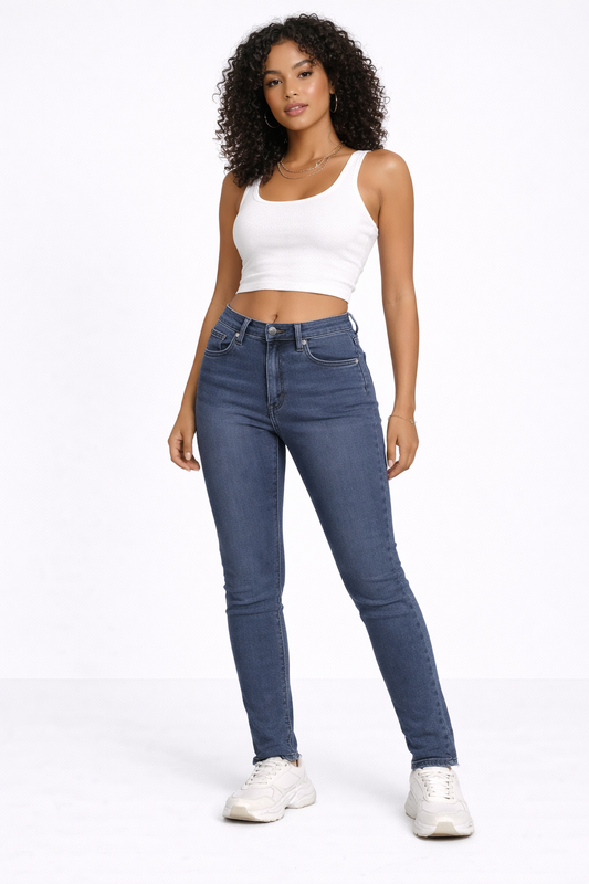 Grey High Waist Skinny Fit Stretchable Denim Jeans