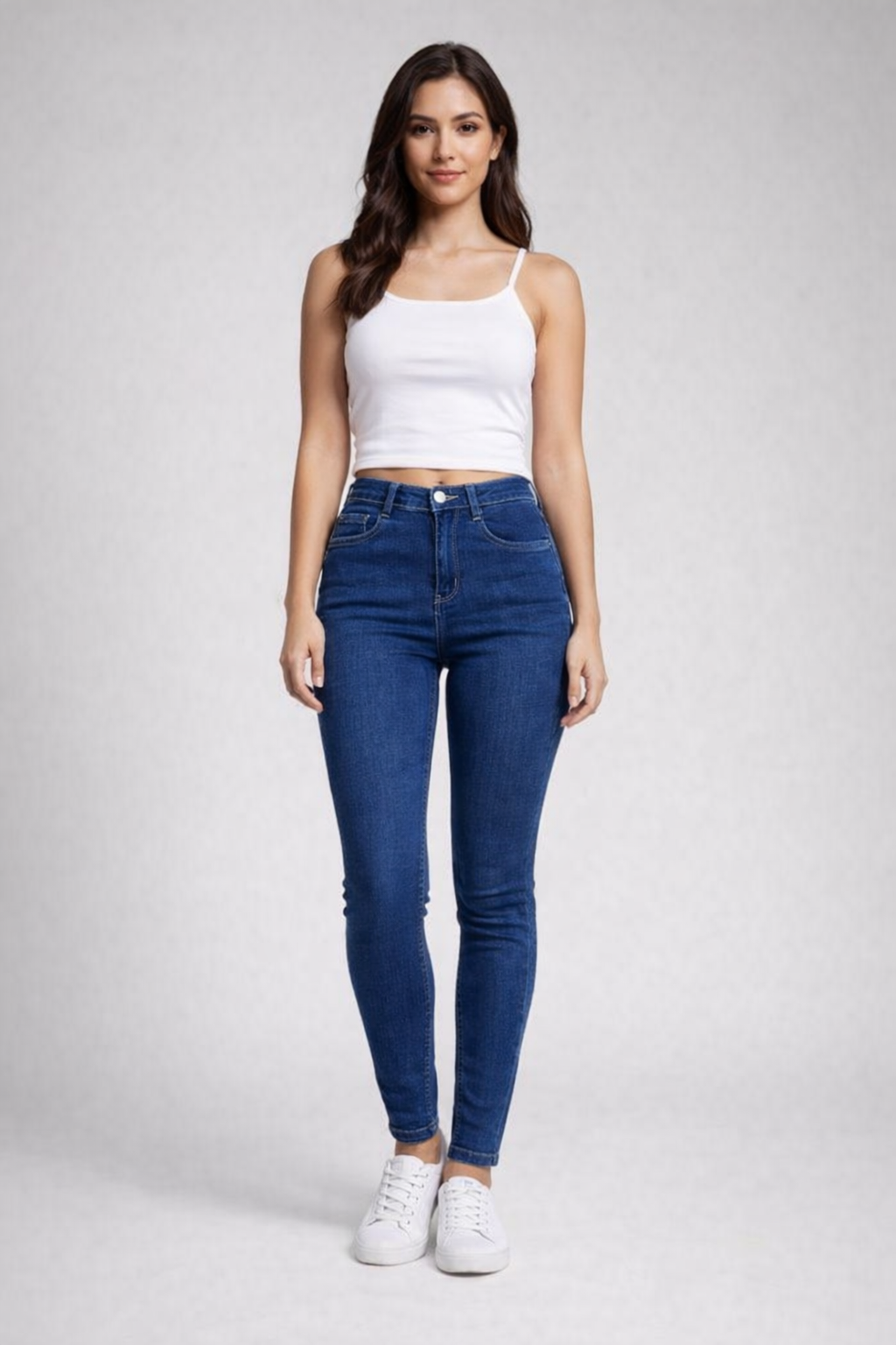 Dark Blue High Waist Skinny Fit Stretchable Denim Jeans