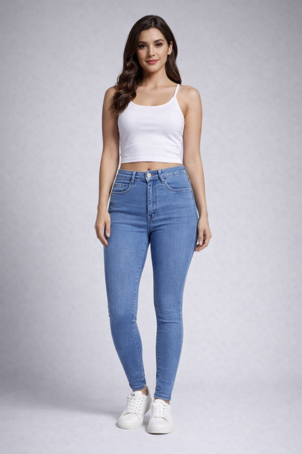 Light Blue High Waist Skinny Fit Stretchable Denim Jeans