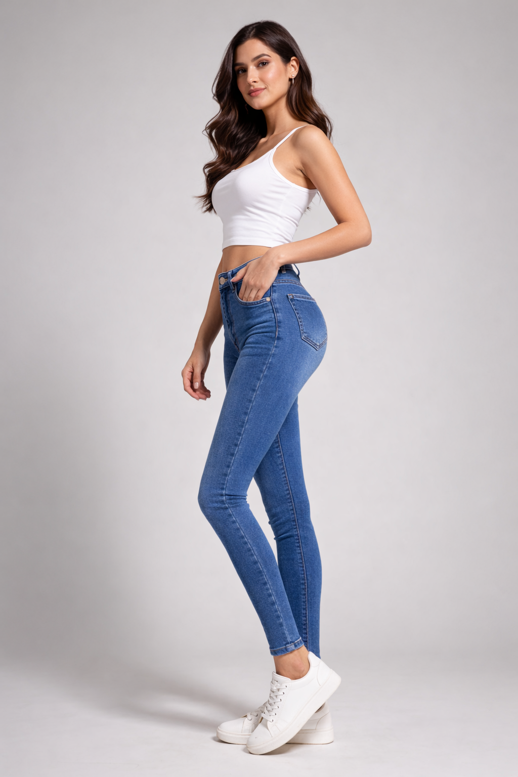Light Blue High Waist Skinny Fit Stretchable Denim Jeans