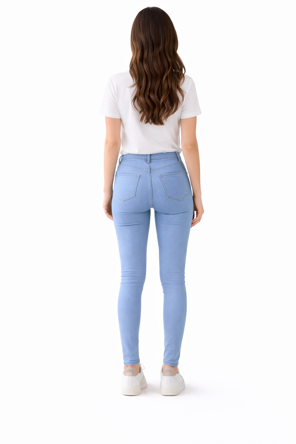 Light Blue High Waist Stretchable Skinny Fit Denim Jeans