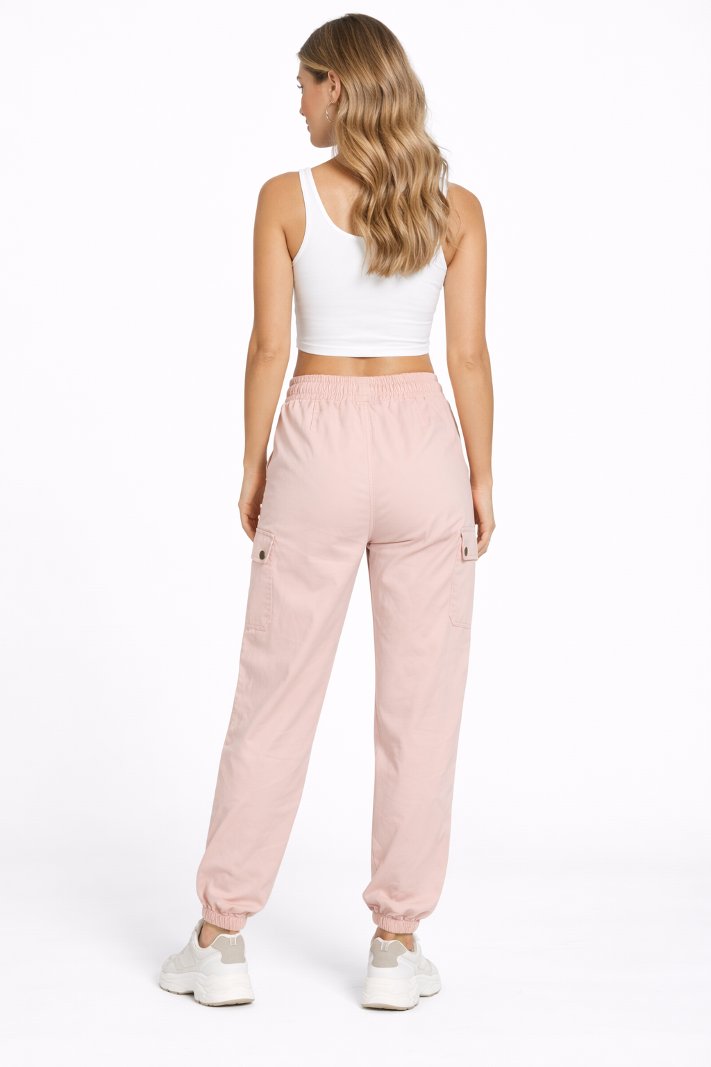 Blush Pink Cargo Jogger Pants