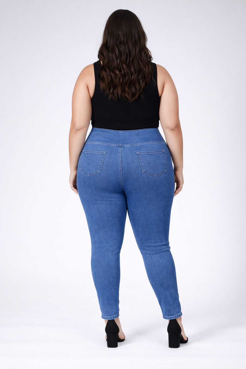 High Waist Stretchable Denim Jeggings – Light Blue