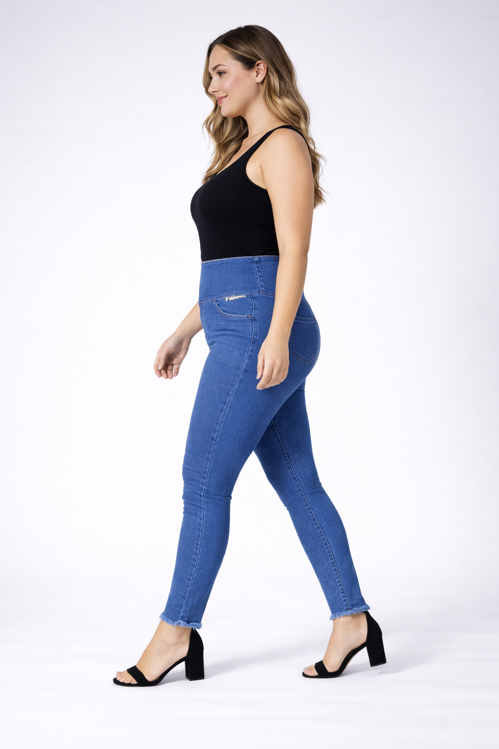 High Waist Stretch Denim Jeggings – Light Blue