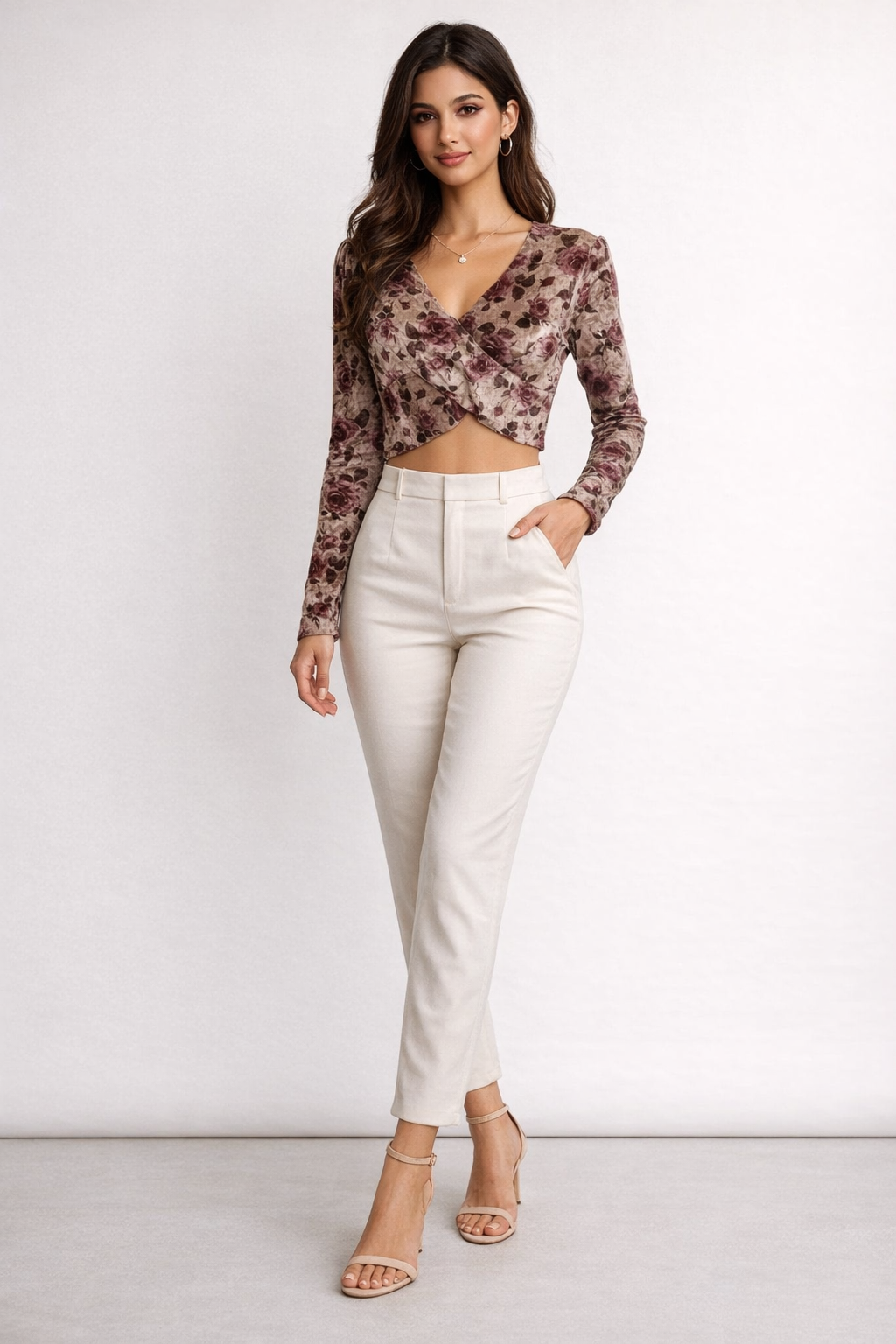 Floral Wrap Crop Top