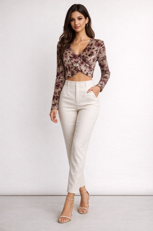 Floral Wrap Crop Top