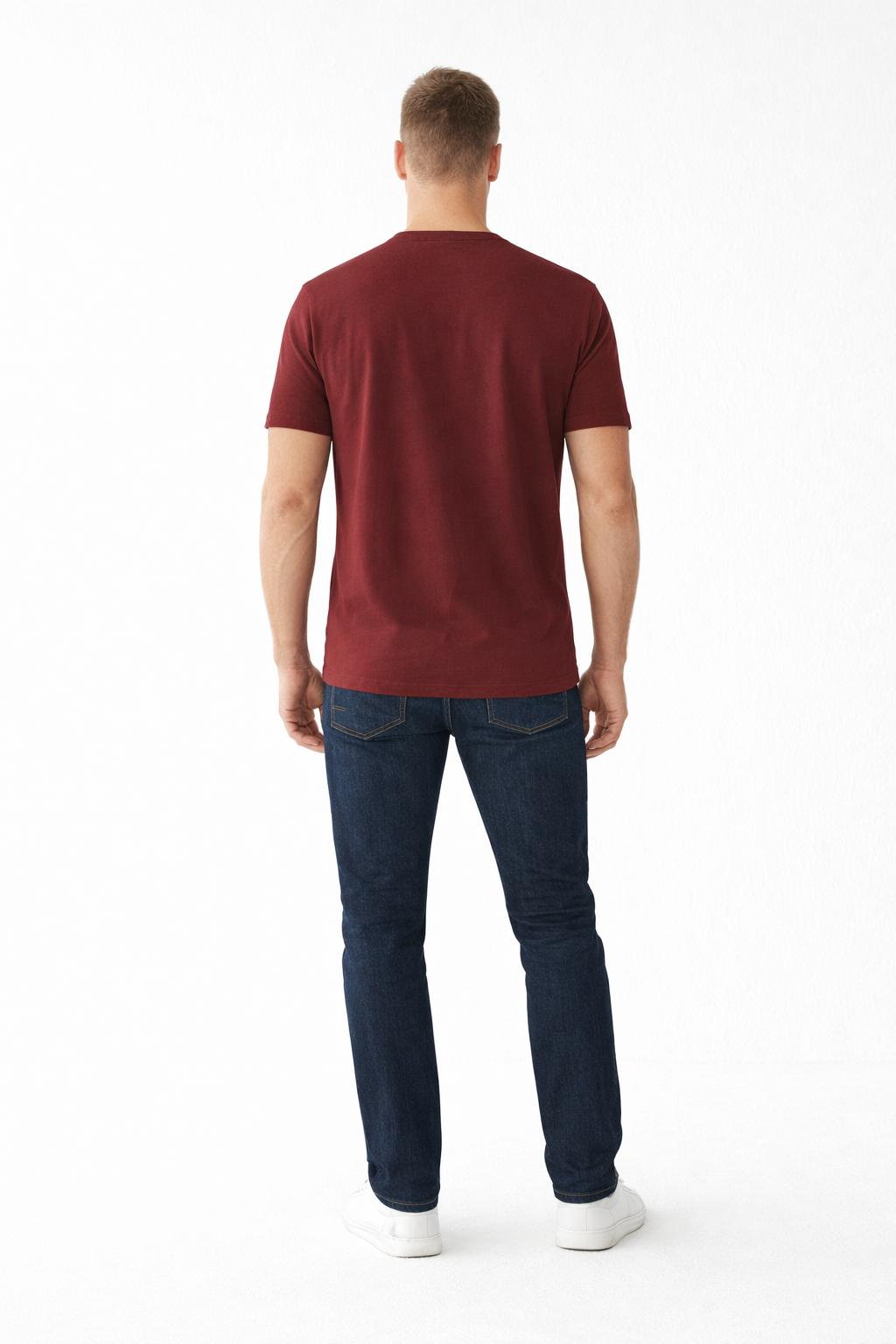Men’s Maroon Premium Cotton Regular-Fit T-Shirt