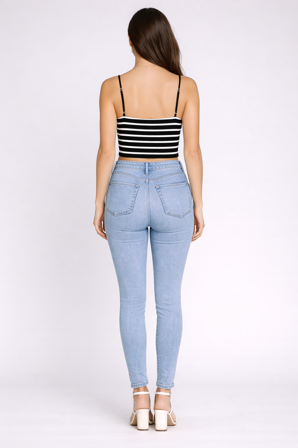 Striped Sleeveless Crop Top