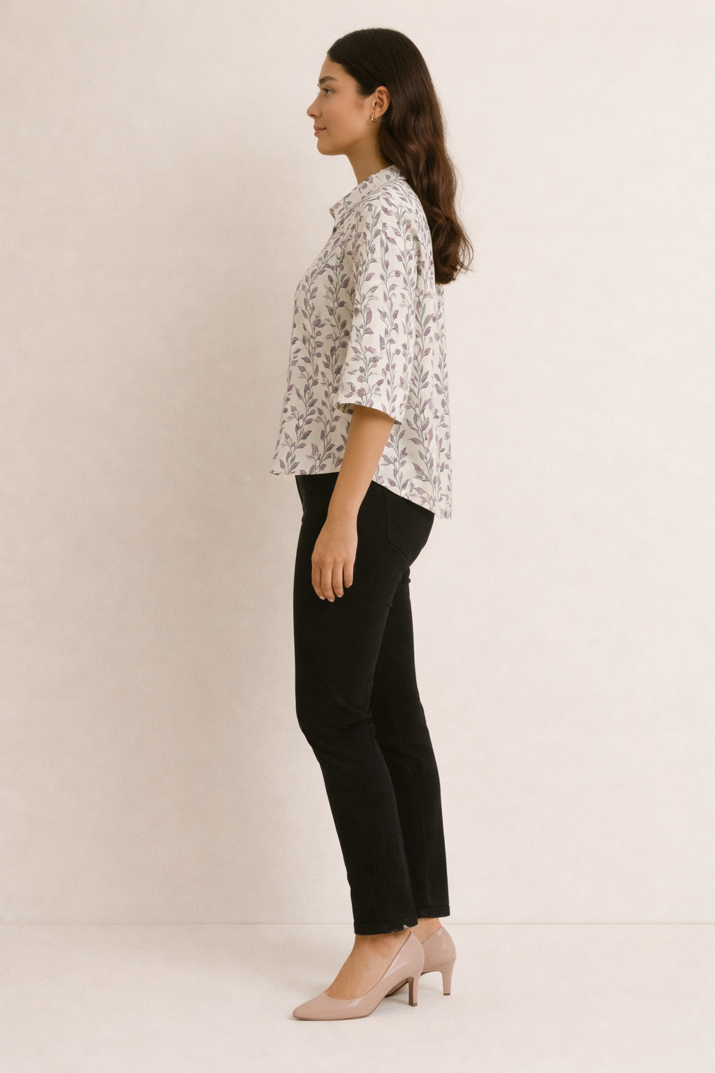 Printed Short Sleeve Cotton Top