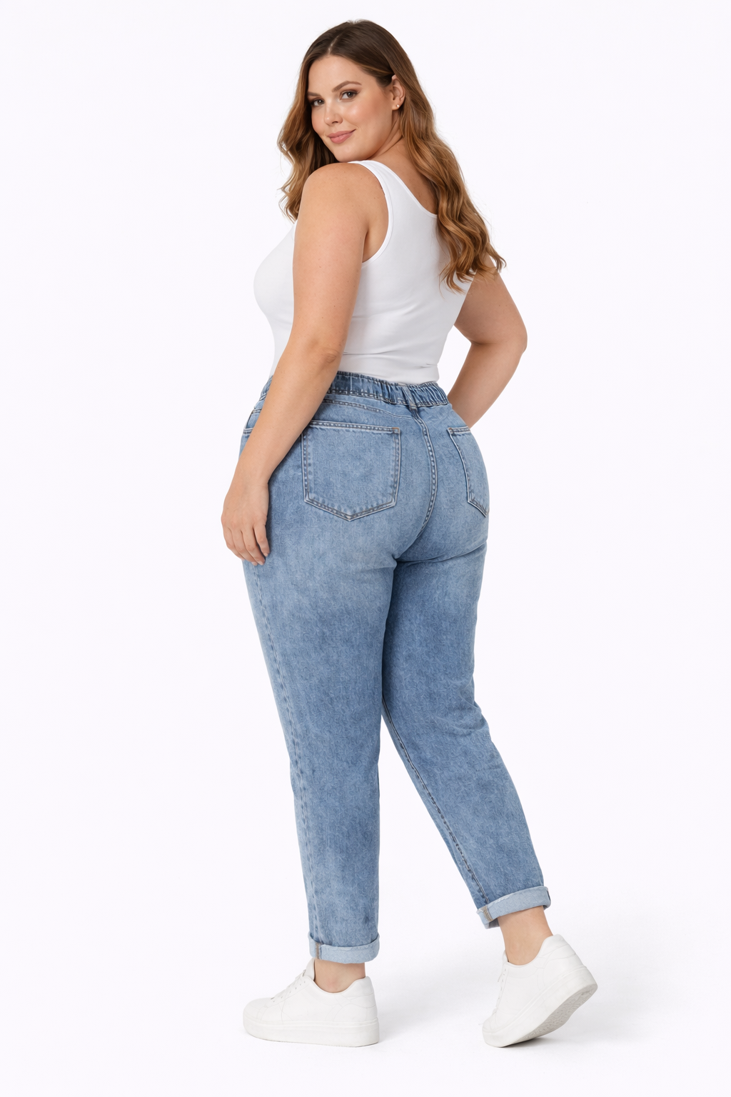 High-Waist Light Blue Mom Fit Jeans